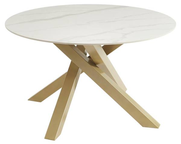 Esstisch LENUMIA Gold - Keramik - 130 x 76 x 130 cm