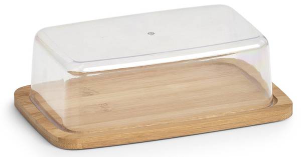 Butterglocke, Bambus/Kunststoff Braun - Bambus - 13 x 6 x 19 cm