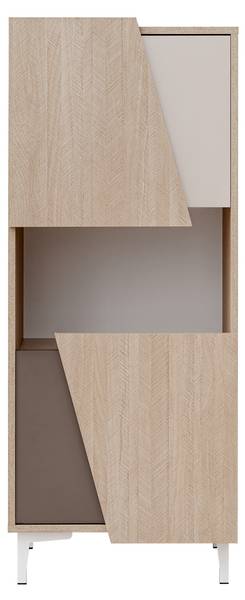 Vitrine VISTE V01 Beige - Weiß - Holzwerkstoff - 50 x 122 x 40 cm