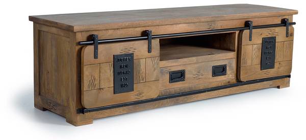 TV Schrank 1237 Braun - Massivholz - 50 x 55 x 180 cm