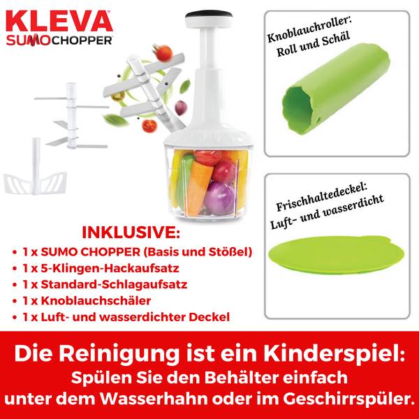 Zerkleinerer Kleva Sumo Chopper Weiß - Kunststoff - 11 x 29 x 11 cm