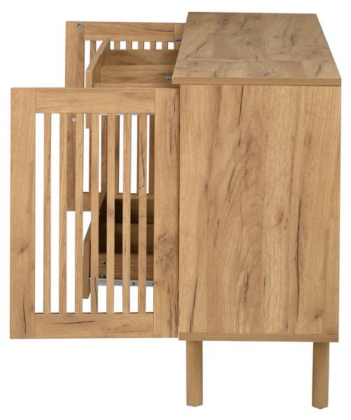 Sideboard Notus Ⅰ Braun - Holzwerkstoff - Massivholz - 140 x 71 x 35 cm