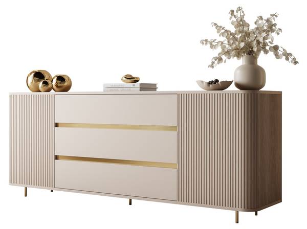 Kommode MIRAGE Beige - Gold - Holzwerkstoff - 180 x 73 x 40 cm
