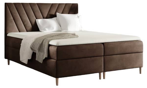 Boxspringbett ESPEN Braun - Breite: 124 cm