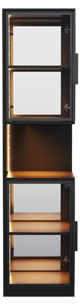 Vitrine HE46QUA Ⅴ Schwarz - Holzwerkstoff - 44 x 205 x 42 cm