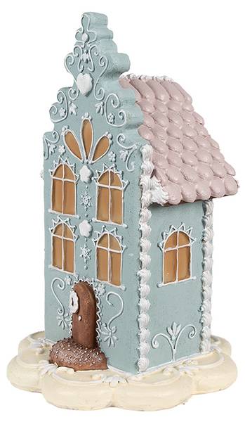 Lebkuchenhaus Neumunster Blau - Kunststoff - 13 x 20 x 13 cm