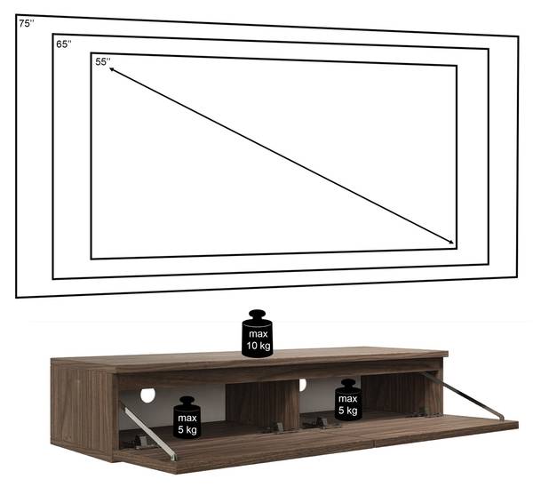 TV-Hängeboard BEMMI SLIM Breite: 100 cm