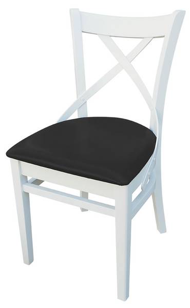 Esszimmerstuhl K66 Schwarz - Weiß - Kunstleder