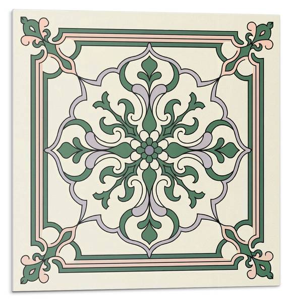 Fliesen Blumen Muster 4er Set 50 x 50 cm
