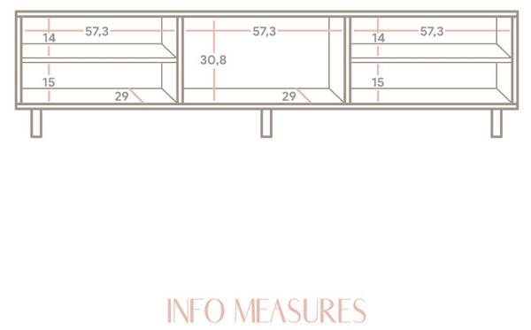 TV-Lowboard Menorca Braun - Kiefer - 180 x 45 x 35 cm