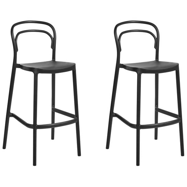 Hocker PORANO 2-tlg Schwarz