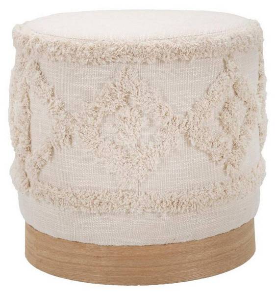 Pouf Khaled Weiß - Melamin - 40 x 40 x 40 cm