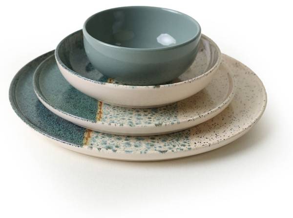 Serviesset Colored - 24 delen keramiek - Hoogte: 2 cm