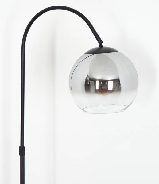 Stehlampe Cesaro Grau - Silber - Metall - 11 x 141 x 105 cm