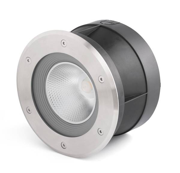 Bodeneinbauleuchte Suria Grau - Glas - 22 x 22 x 13 cm