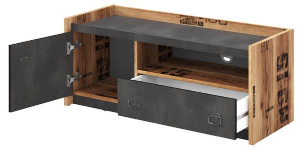 TV-Lowboard Fargo 1D1S FG10 Grau - Holzwerkstoff - 42 x 46 x 110 cm