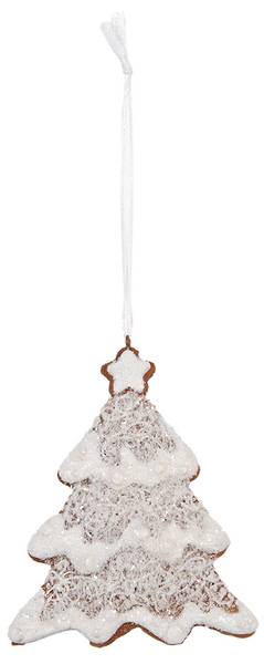 Kersthanger Kerstboom CH665343 wit - kunststof - 1 x 10 x 9 cm