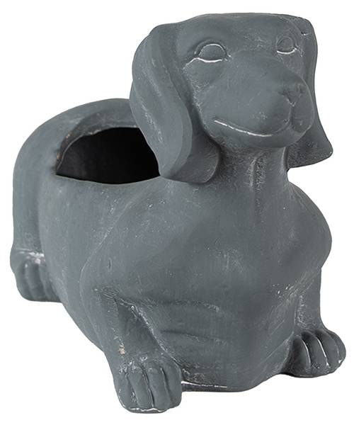 Innenblumentopf Hund Aprilsi Grau - Stein - 12 x 16 x 30 cm