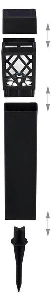 Solarlampen Set Schwarz - PVC - 6 x 41 x 6 cm