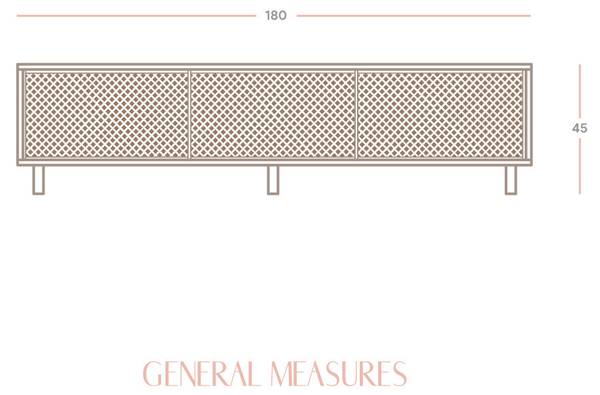 TV-Lowboard Menorca Braun - Kiefer - 180 x 45 x 35 cm