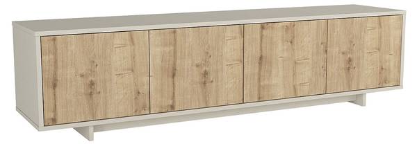 TV-Board ZEFYNA Beige - Braun - Holz teilmassiv - 180 x 46 x 40 cm