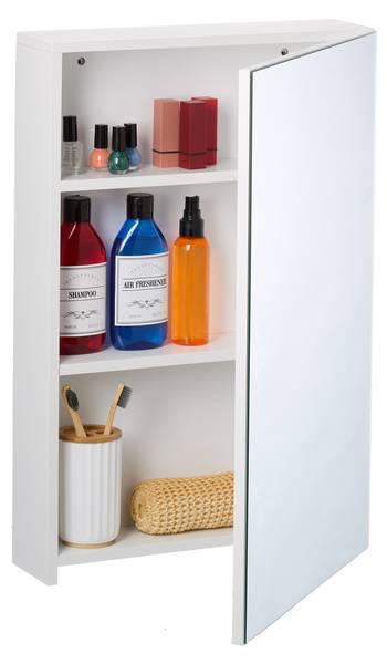 Armoire murale pour la salle de bain Argenté - Blanc - Aluminium - 40 x 61 x 12 cm