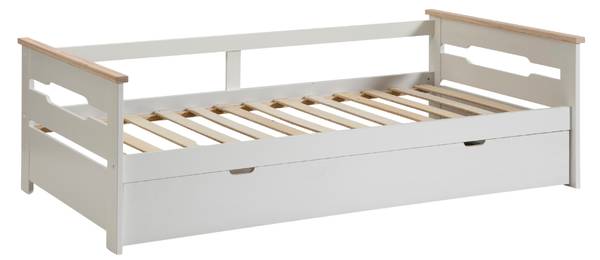Bett ELSA Weiß - Holzwerkstoff - 105 x 62 x 199 cm