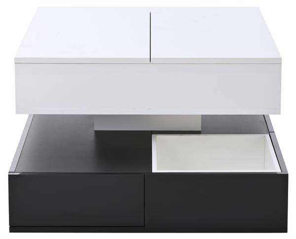 Couchtisch Hermes Ⅵ Schwarz - Weiß - Holzwerkstoff - 90 x 55 x 90 cm