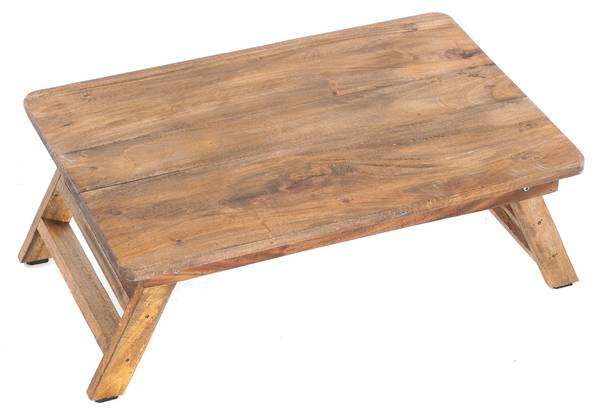 Tablett-Tisch FOLD Braun - Massivholz - 60 x 22 x 40 cm