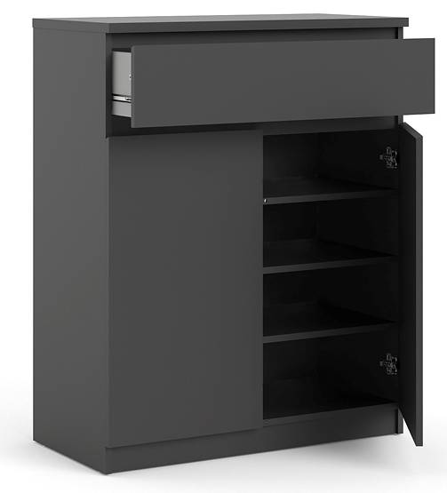 Sideboard Nada Glas Schwarz - Hochglanz Schwarz
