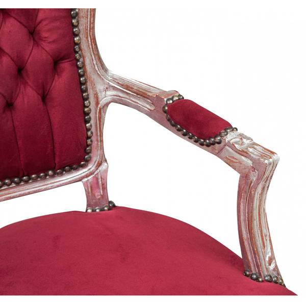 Sessel ROYAL Rot - Weiß - Webstoff - Buche - 65 x 100 x 63 cm
