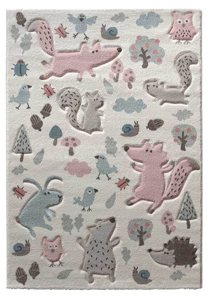 Kinderteppich Forest Weiß - 160 x 225 cm