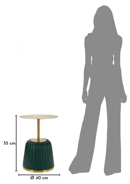 Besteilltisch Egle Grau - Metall - 40 x 55 x 40 cm