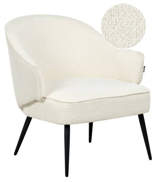 Sessel KAYLA Schwarz - Weiß - Textil - 70 x 77 x 76 cm