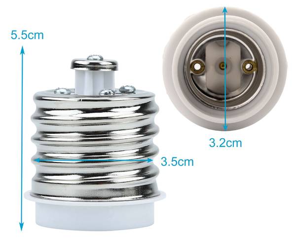 4x E40 auf E27 Lampensockel Adapter Weiß - Kunststoff - 5 x 11 x 11 cm