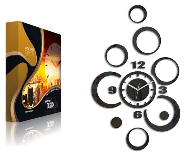 Wanduhr Alladyn Schwarz - Kunststoff - 50 x 80 x 4 cm