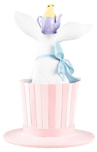 Decoratie Beeld Konijn Easter&VanV wit - kunststof - 18 x 26 x 18 cm