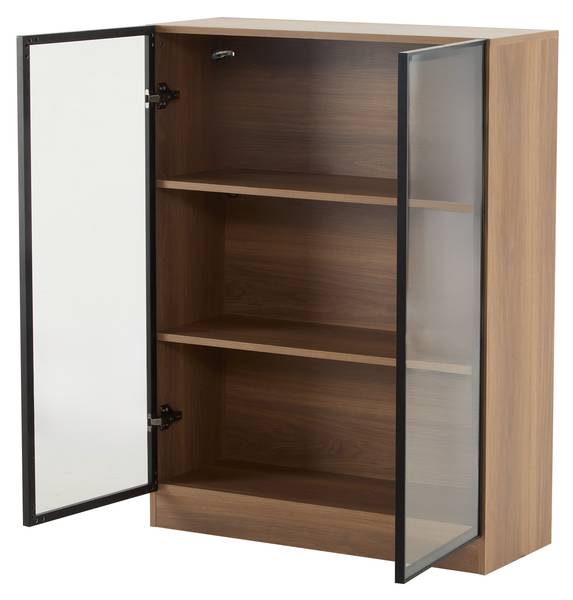 Sideboard EveGlass Ⅲ Braun - Holzwerkstoff - Glas - 80 x 106 x 32 cm