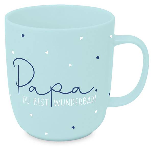 Kaffeebecher PAPA Blau - Weiß - Keramik - 9 x 10 x 1 cm
