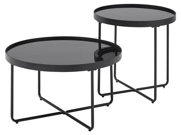 Couchtisch EMMY Schwarz - Glas - Metall - 55 x 55 x 55 cm