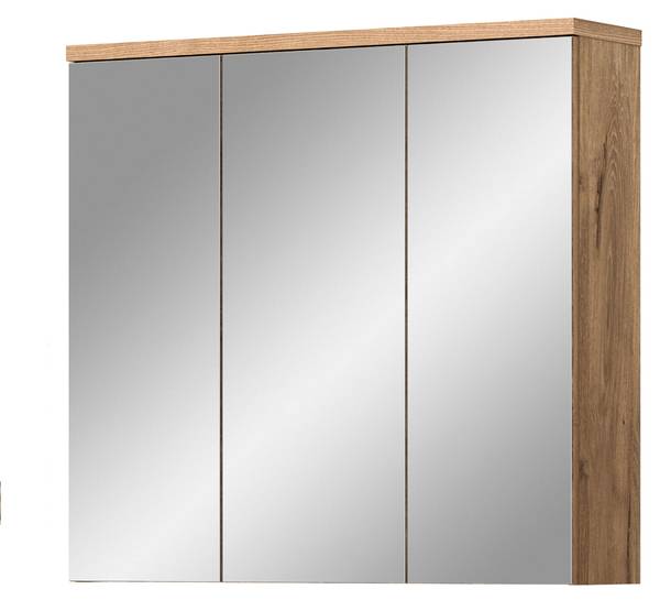 Badezimmer Spiegelschrank Oderzo Braun - Holzwerkstoff - Metall - 80 x 75 x 20 cm