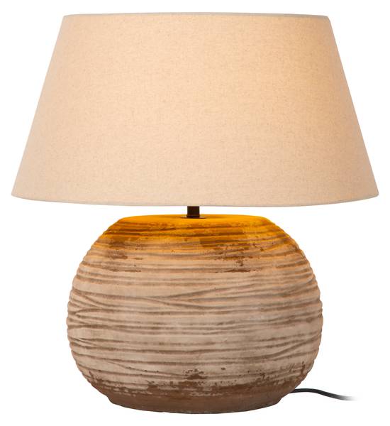 Tischlampe DENISE Braun - Baumwollstoff - 55 x 60 x 55 cm