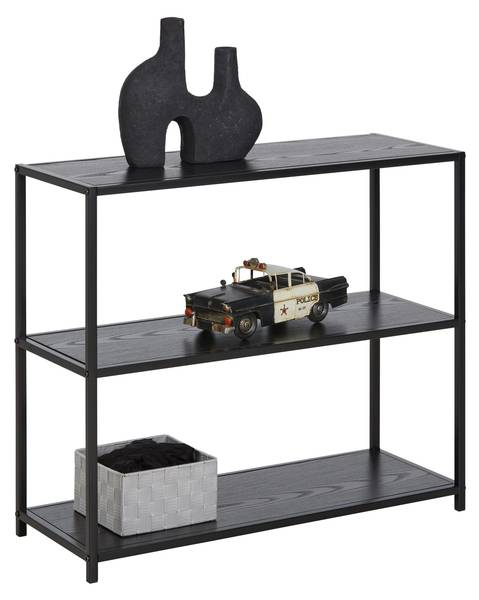 Regal BASTIAN Schwarz - Holzwerkstoff - Metall - 77 x 68 x 30 cm
