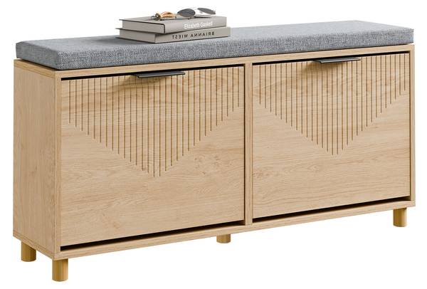Schuhbank FSR211-N Braun - Holzwerkstoff - Textil - 24 x 50 x 100 cm