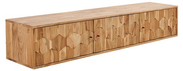Hängendes TV-Board MYSTIC LIVING Braun - Akazie - Eisen - 160 x 30 x 35 cm
