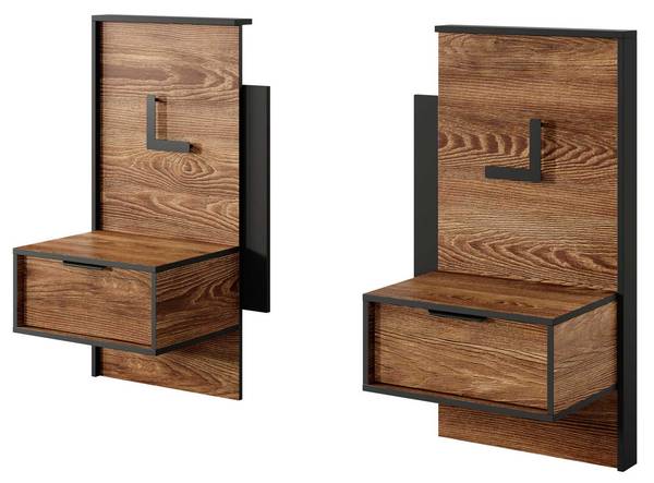 Nachtkonsole MILTON (2er Set) Braun - Holzwerkstoff - 48 x 102 x 39 cm