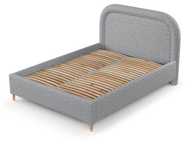 Polsterbett ZOYA mit Stauraum Stoff Riva Grau - Liegefläche Breite: 180 cm