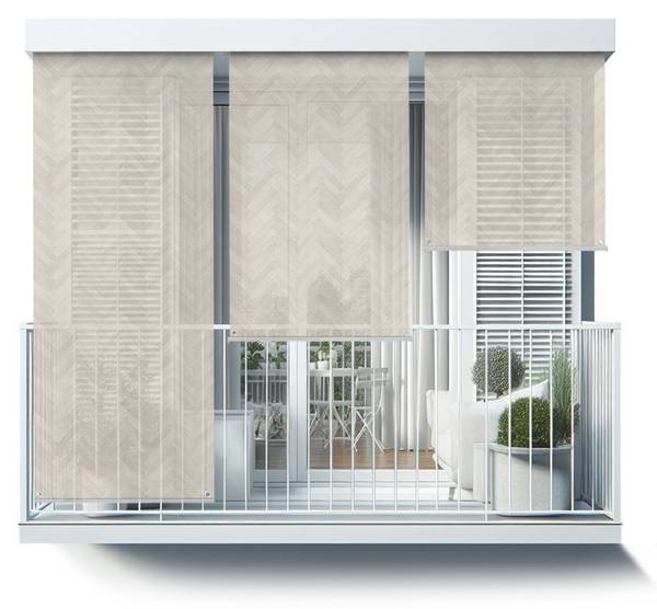 Außenrollo Lignum Perfectum Beige - Textil - 40 x 180 x 1 cm