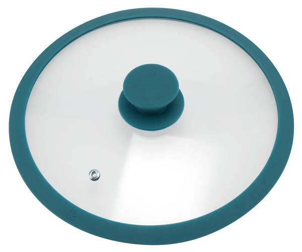 Glasdeckel mit Silikonrand 59124 Blau