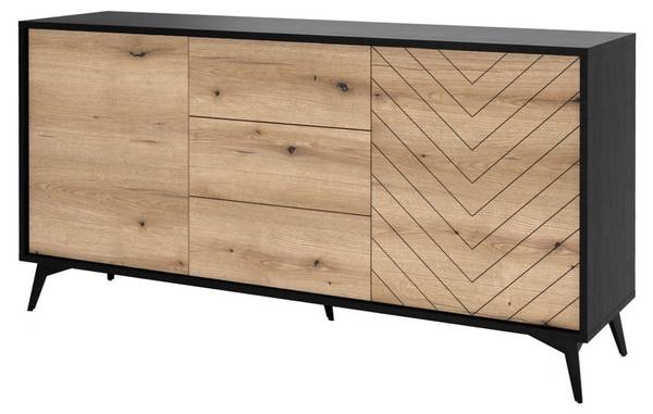 Wohnwände DIAMO 5-tlg Schwarz - Braun - Holzwerkstoff - 311 x 178 x 39 cm